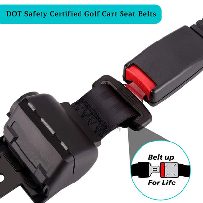 Set of 4 Universal Retractable Golf Cart Seats 17.91 x 7.24 x 4.96", Black
