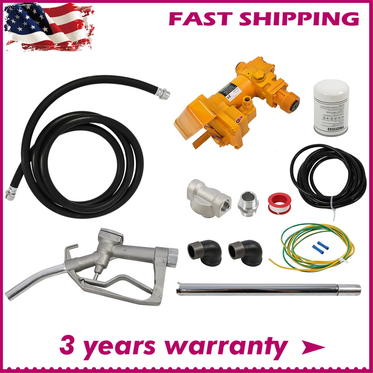 Fuel Transfer Pump 20GPM 12V for Diesel Gas Gasoline Kerosene