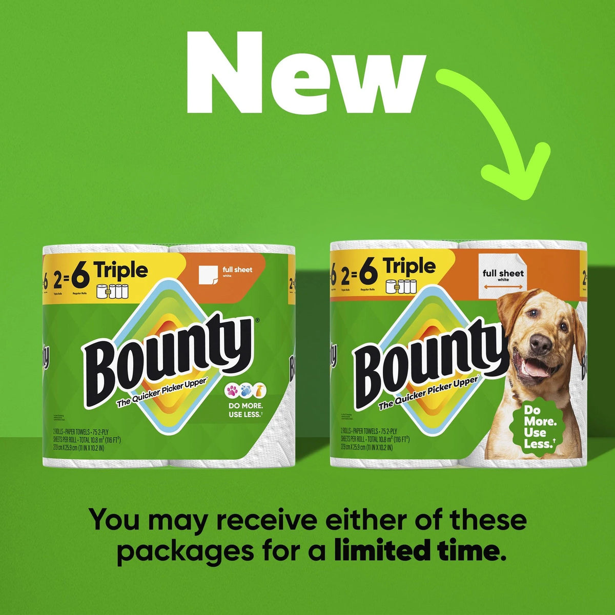 2X Bounty Full Sheet Paper Towels, 75 Sheets, White (Pack of 2)