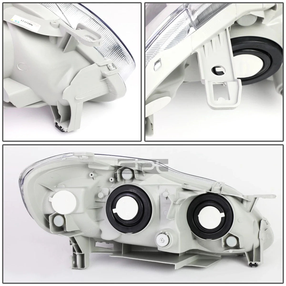 Pair of Chrome Housing Amber Side Headlights for Toyota Corolla (2003–2008)