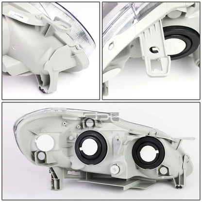 Pair of Chrome Housing Amber Side Headlights for Toyota Corolla (2003–2008)