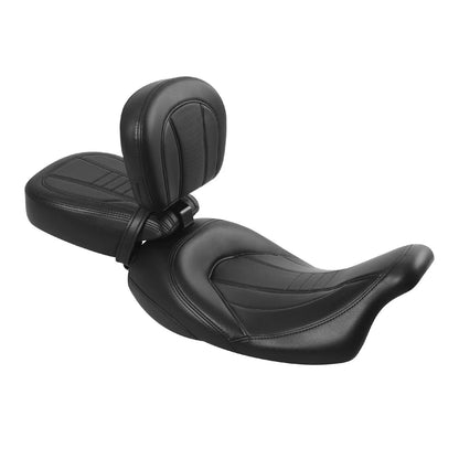 Black Driver Passenger Seats & Rider Pad for Harley Street Road Glide (09-23)