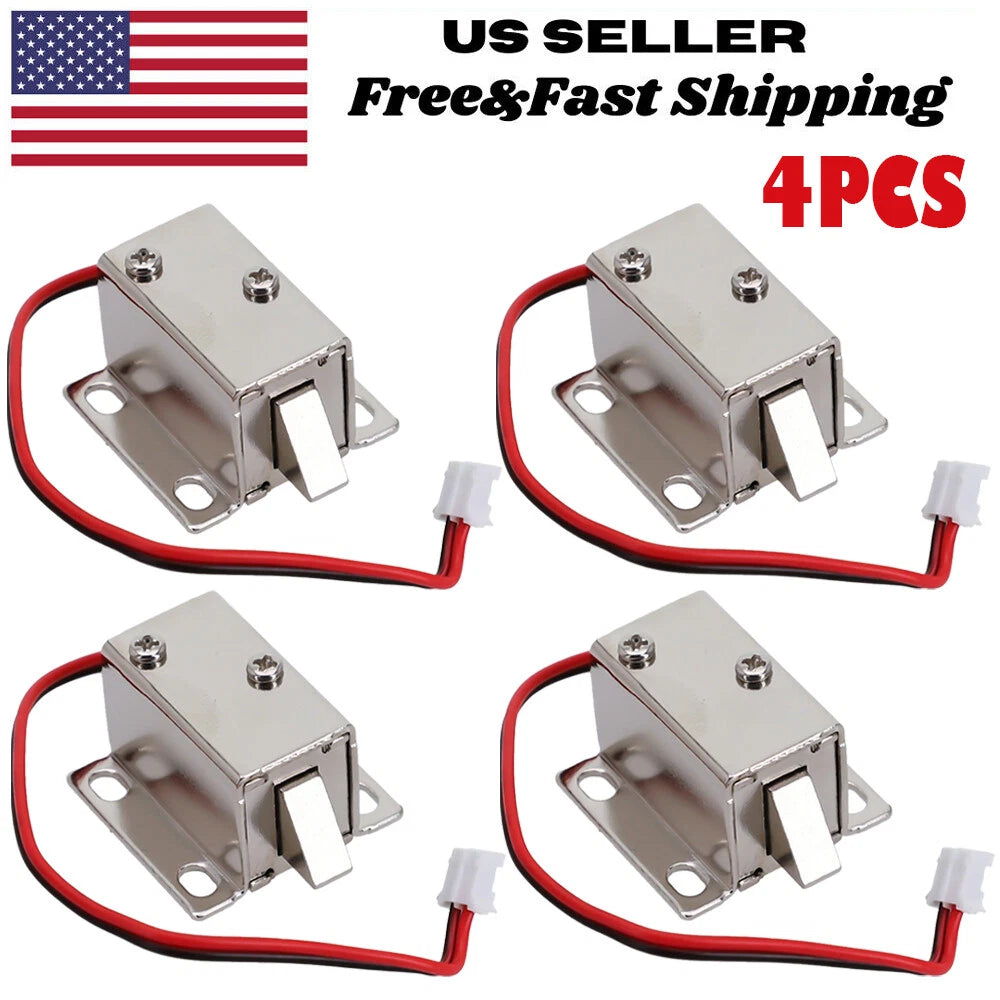4X Electric Solenoid Lock Tongue Assembly for Door Cabinet Drawer