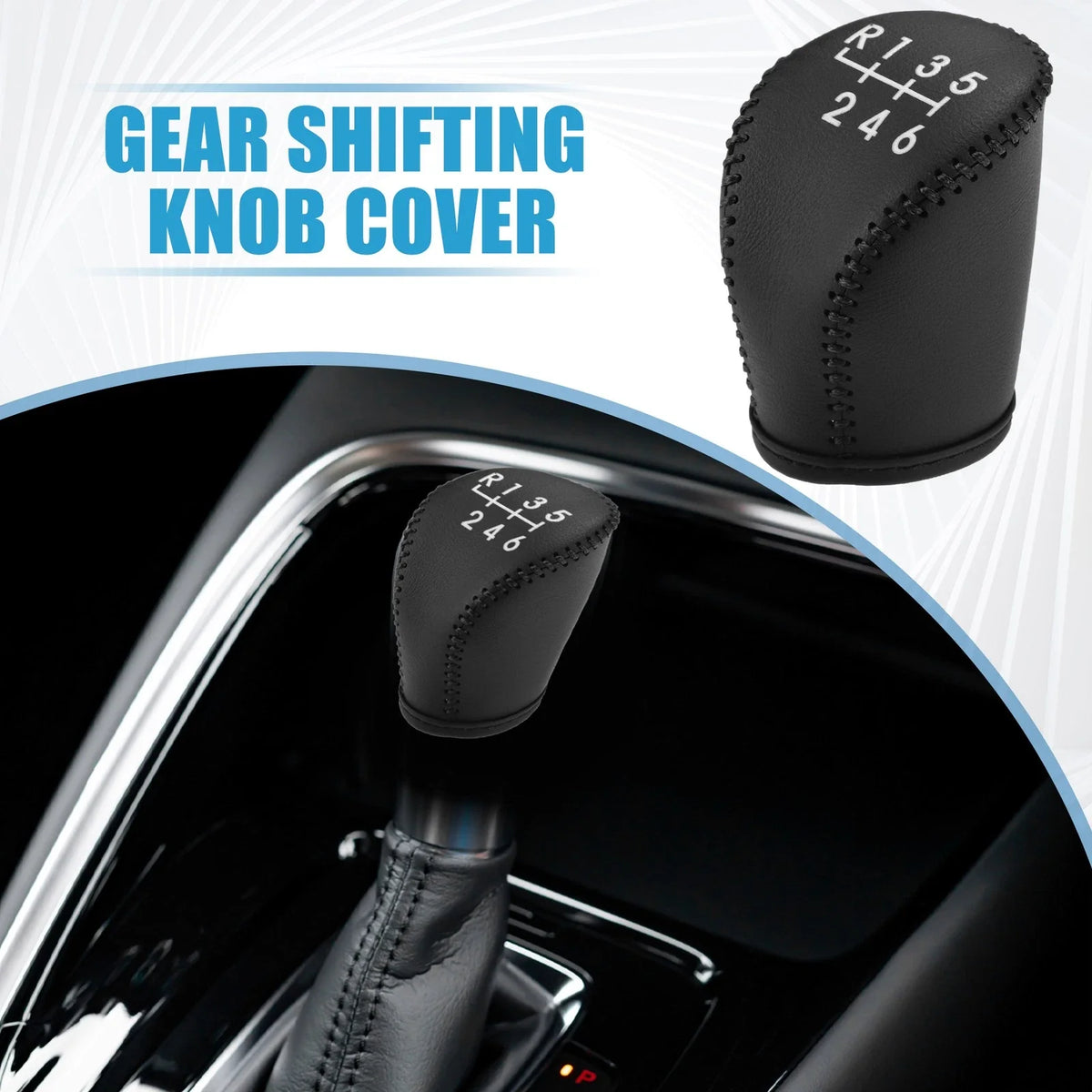 Gear Shifting Knob Cover Trim for Nissan Qashqai (2008–2012) Faux Leather Black