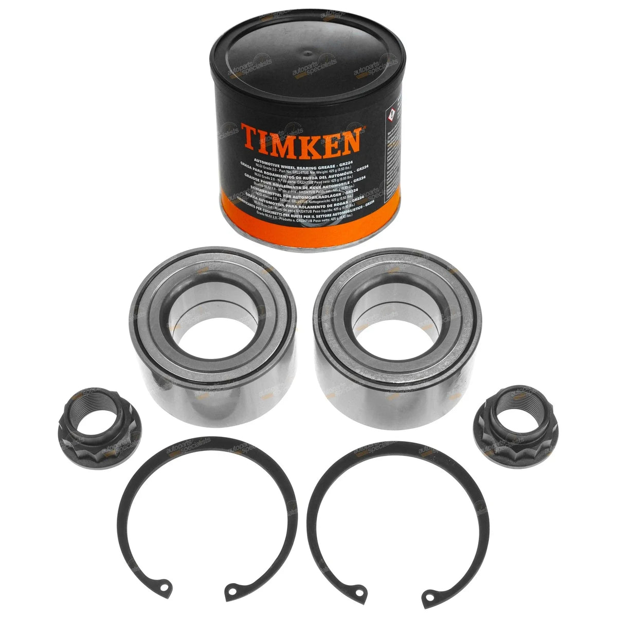 2 x Front Wheel Bearing Kits + Grease for Prius C NHP10R 1NZ-FXE (2012–2017)