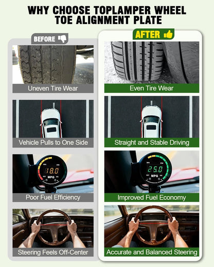 Wheel Toe Alignment Tool Kit for DIY Garage Use