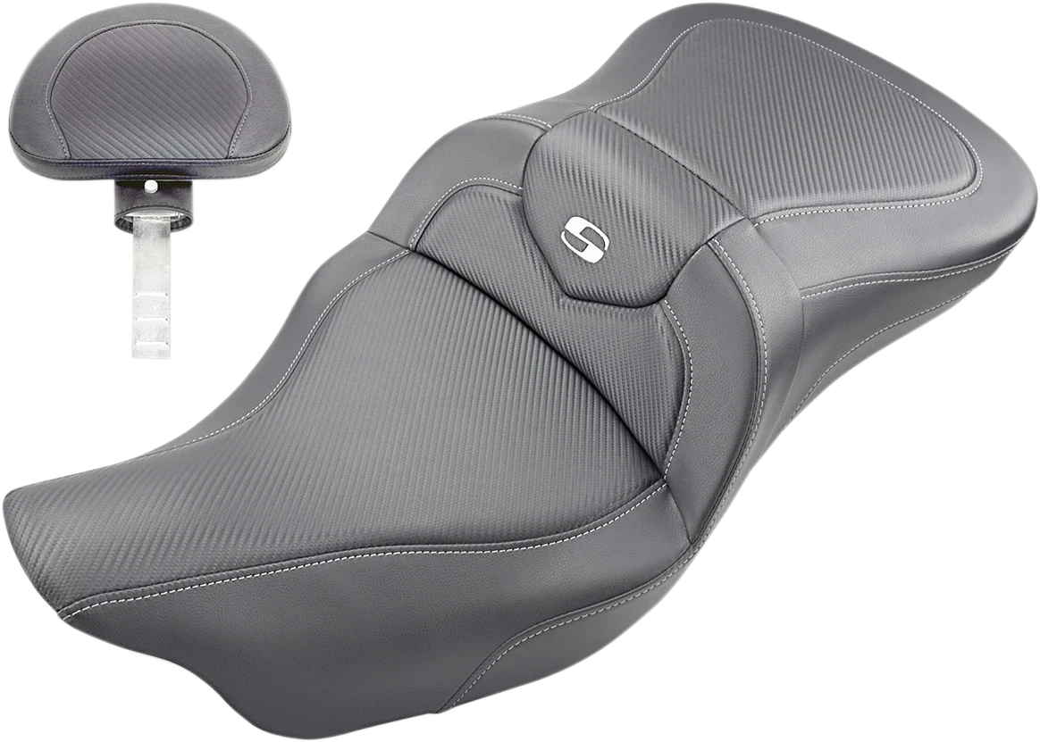 SADDLEMEN Extended Reach Roadsofa Seat for FL (2008–2024) - Carbon Fiber, Backrest