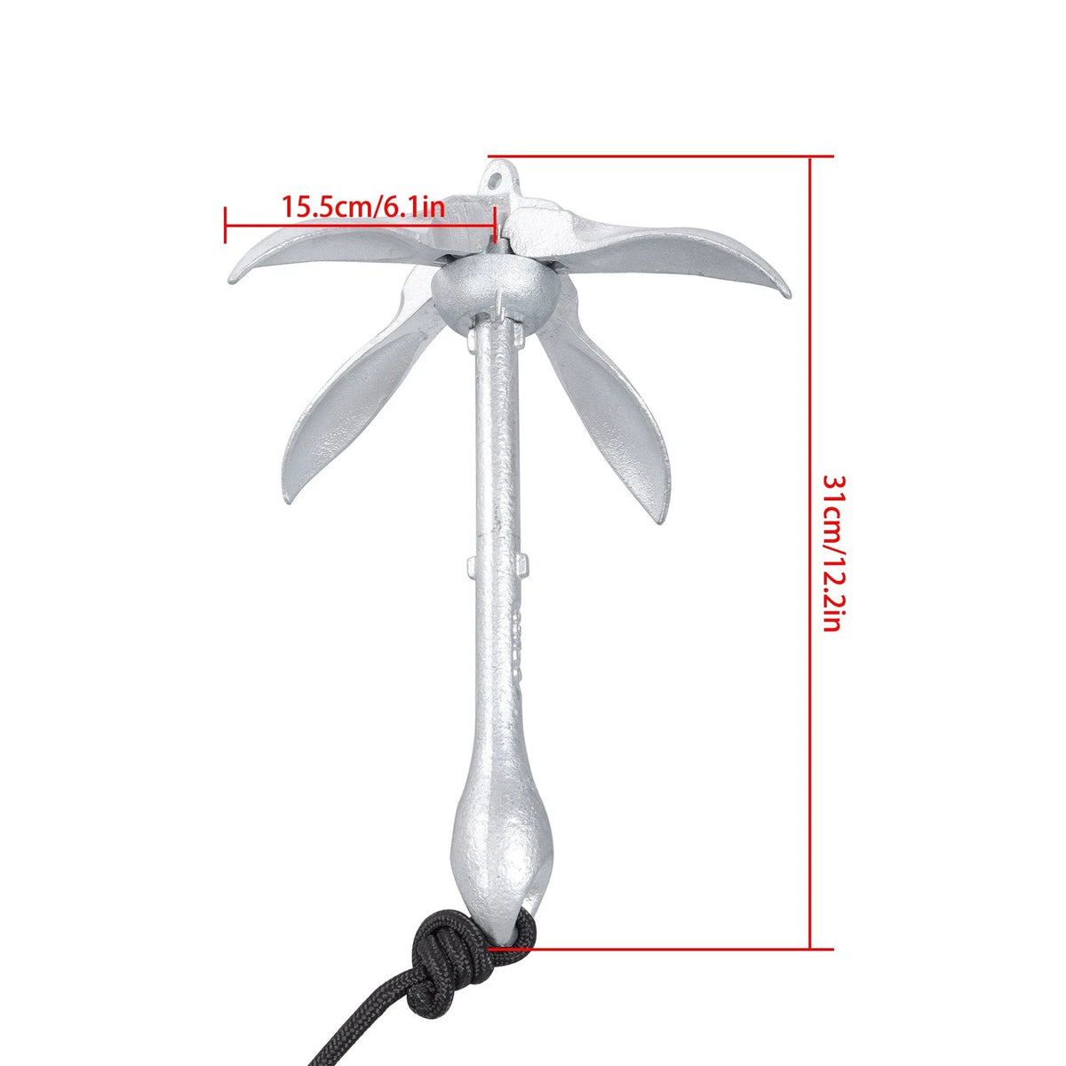 2X Folding Kayak Anchor Set 2.5kg for Marine Use