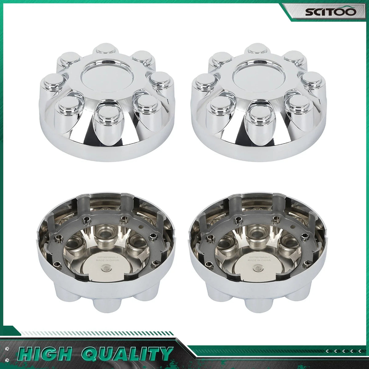 Set of 4 Chrome Wheel Center Hub Caps for Dodge Ram 2500 (2003–2014)
