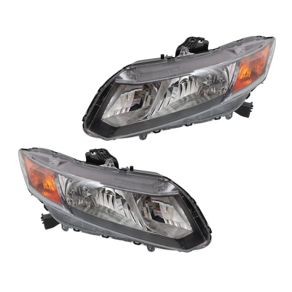 Set of 2 Headlight Assemblies for Honda Civic (2012) LLX-PAIR-HO2502144OE-CL360A70, HO2502144