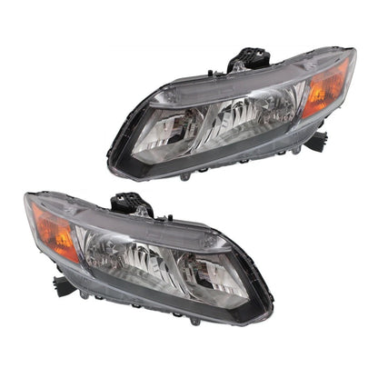 Set of 2 Headlight Assemblies for Honda Civic (2012) LLX-PAIR-HO2502144OE-CL360A70, HO2502144