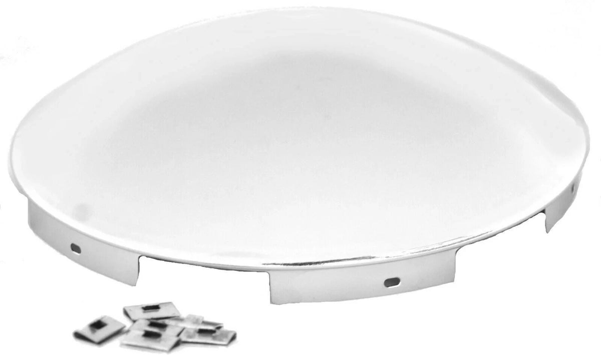 Set of 2 Dome Chrome Hub Caps for Universal Fit Steel Wheel #10189
