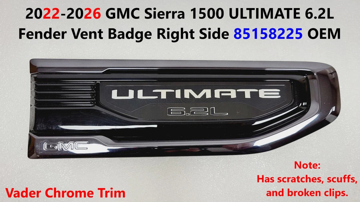 Fender Vent Badge Right Side for GMC Sierra 1500 (2022–2026) 85158225