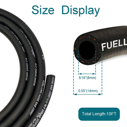 10FT 5/16" Fuel Line Hose J30R7 NBR for Automotive Fuel Systems