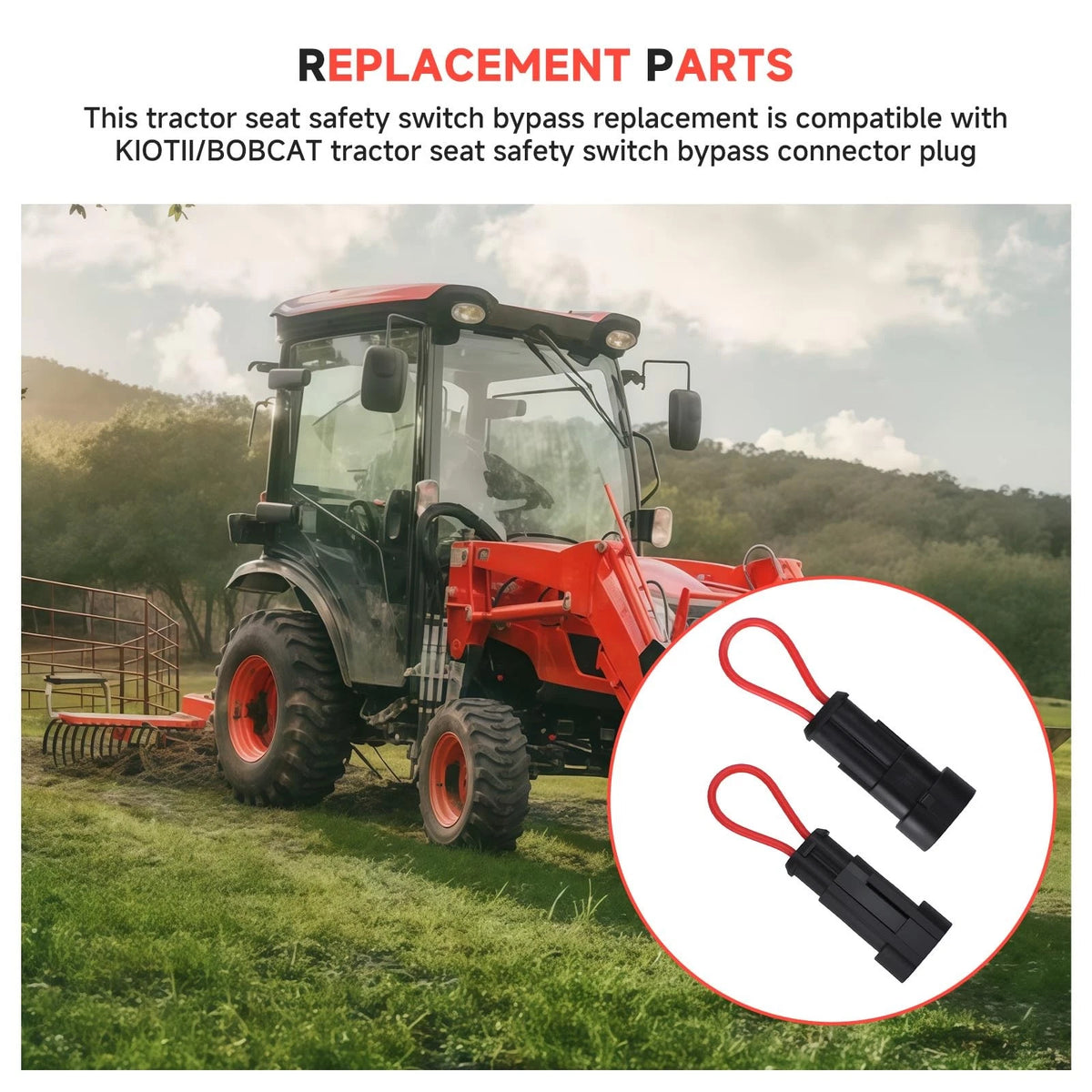 Tractor Seat Safety Switch Bypass Plug for Kioti/Bobcat Tractor