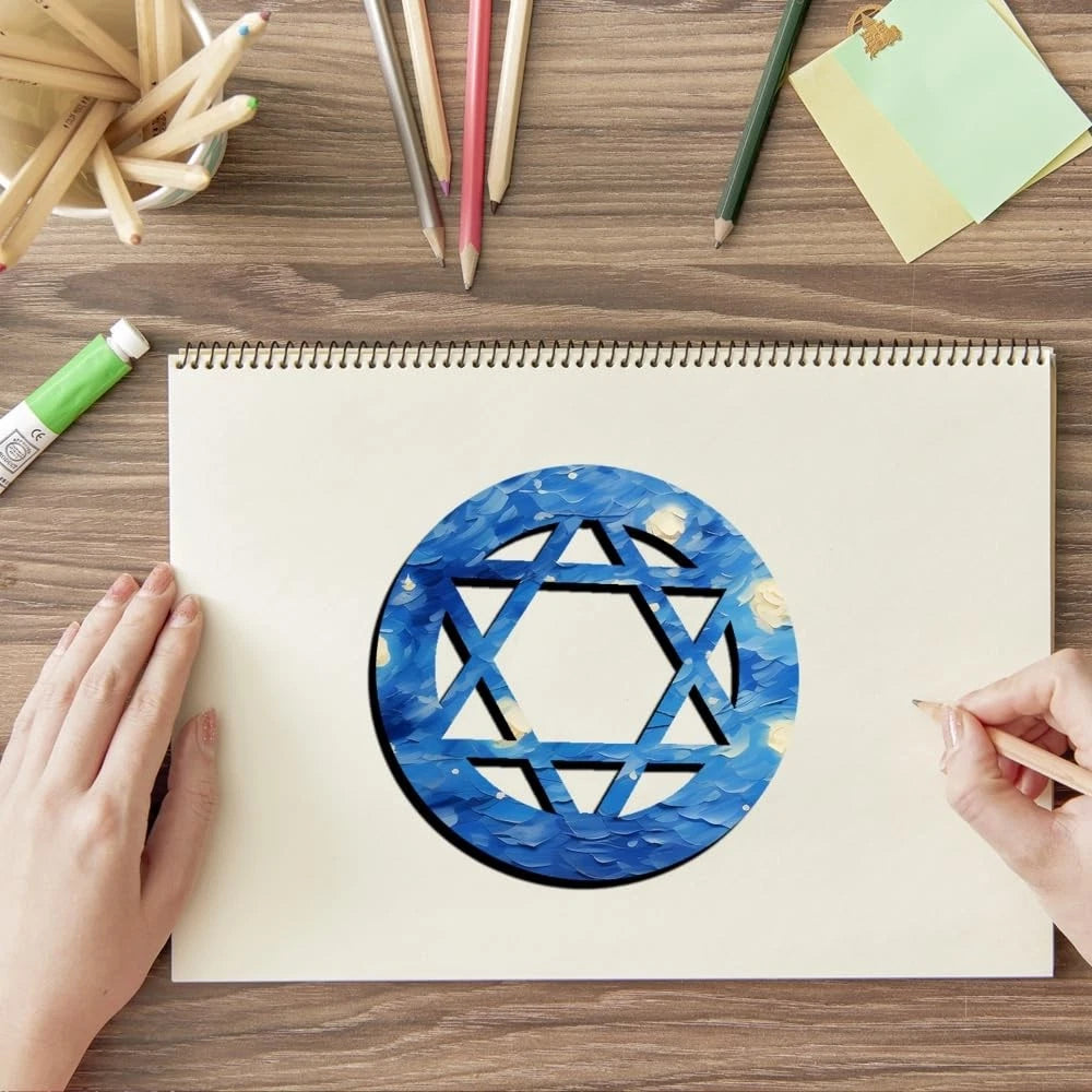 30 PCS Wood Star David Cutouts for Crafting and Decorations