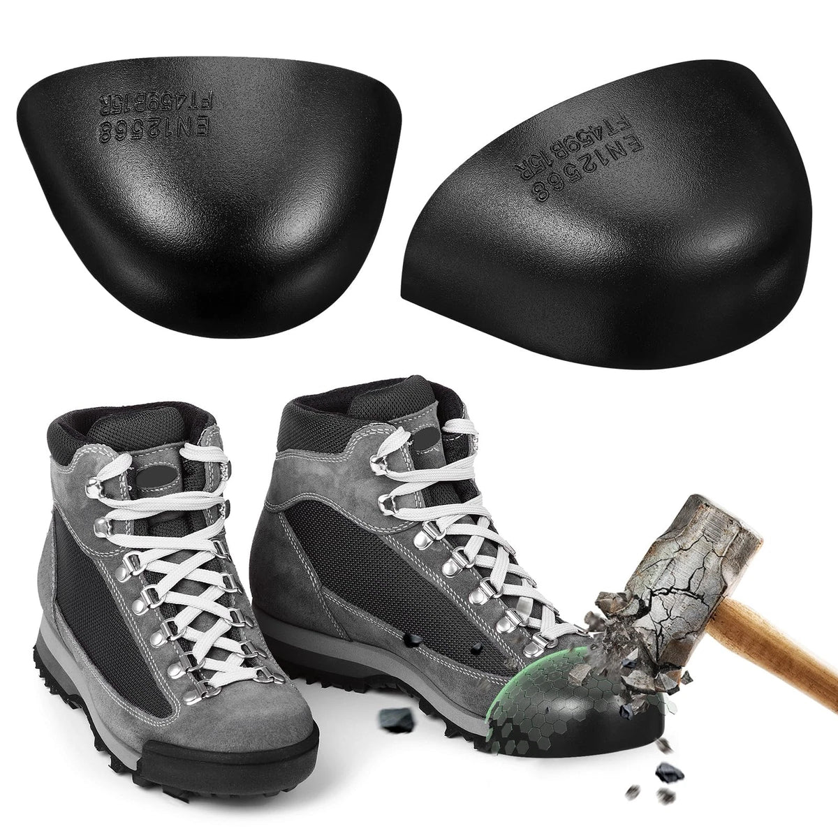 1 Pair Steel Toe Caps for Universal Fit (Anti-Smash Puncture)