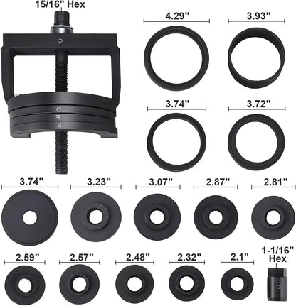 Master Wheel Hub Bearing Remover Installer Tool Kit for C to U Size Vehicles