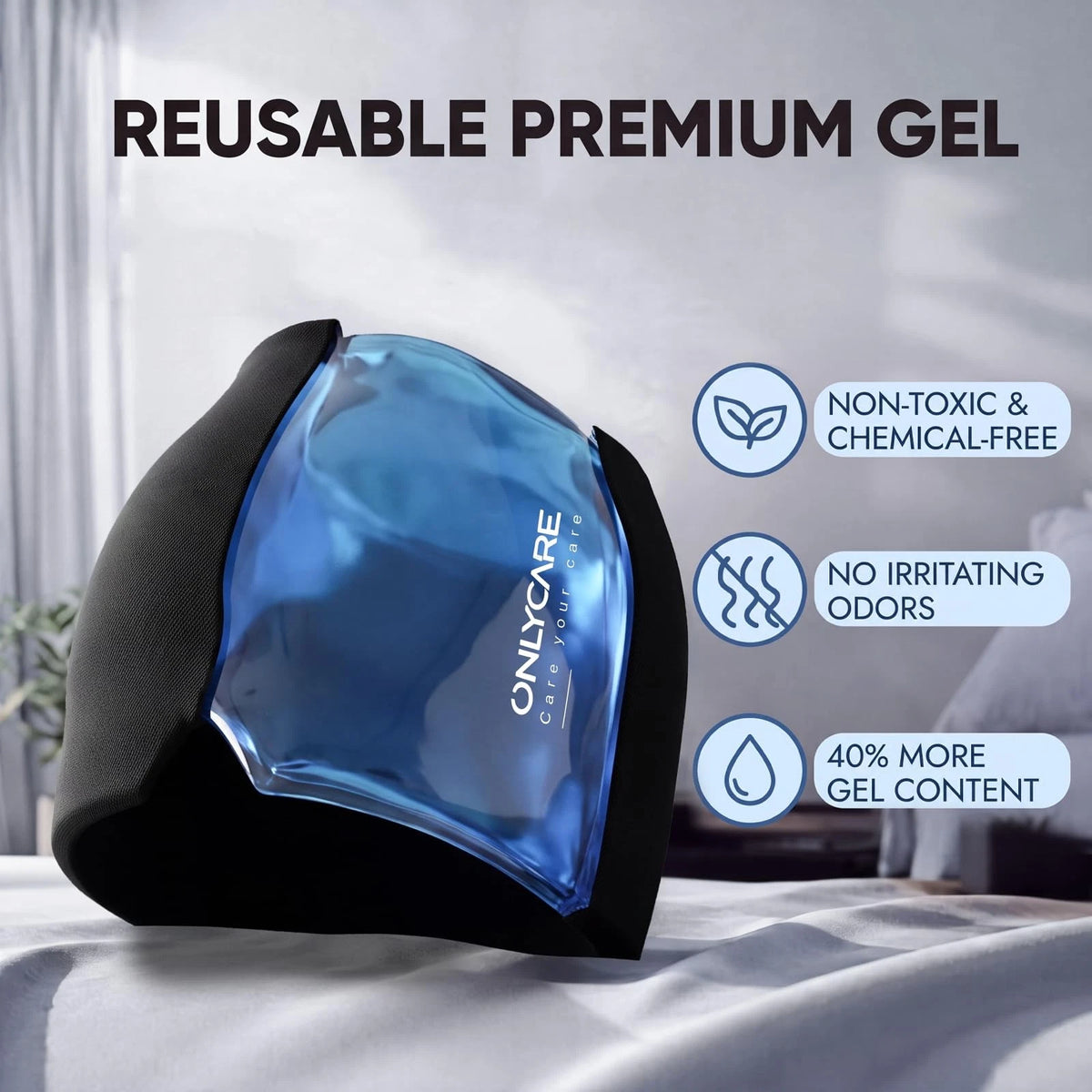 Migraine Relief Cap for Medium/Large Head Sizes (Upgraded, Black)