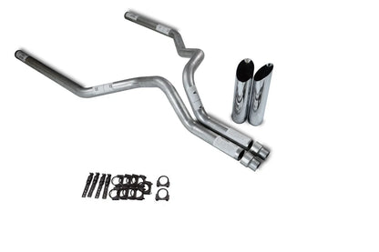 3" Dual Exhaust Kit for Ford F-150 (1987–1997) No Muffler Slash Tips