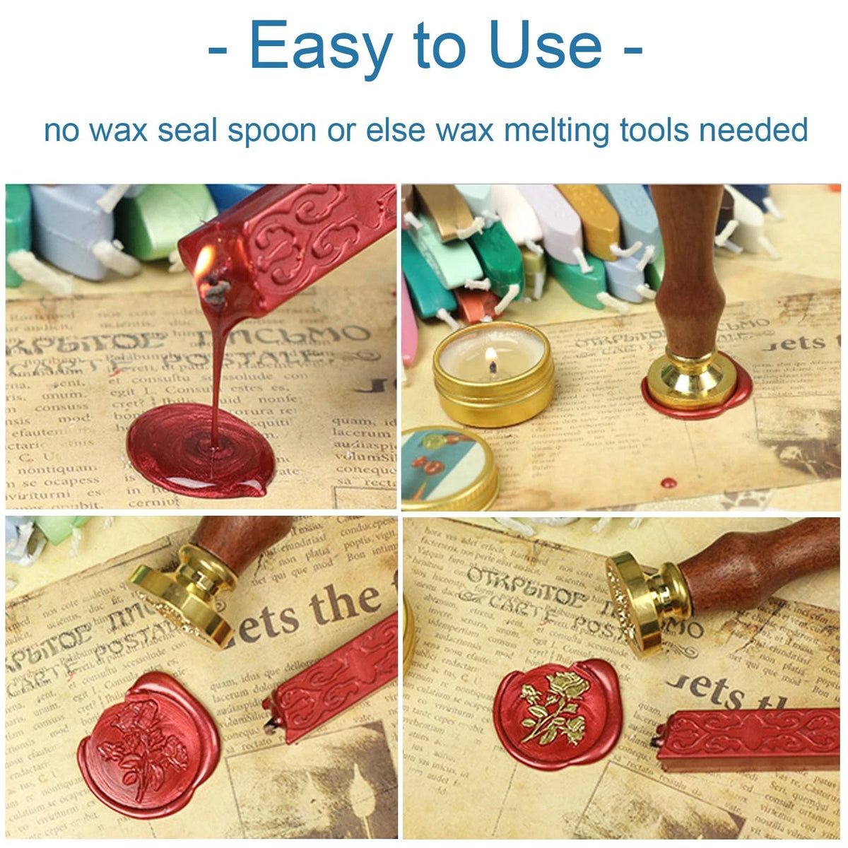 10X Metallic Red Wax Seal Sticks for Vintage Sealing