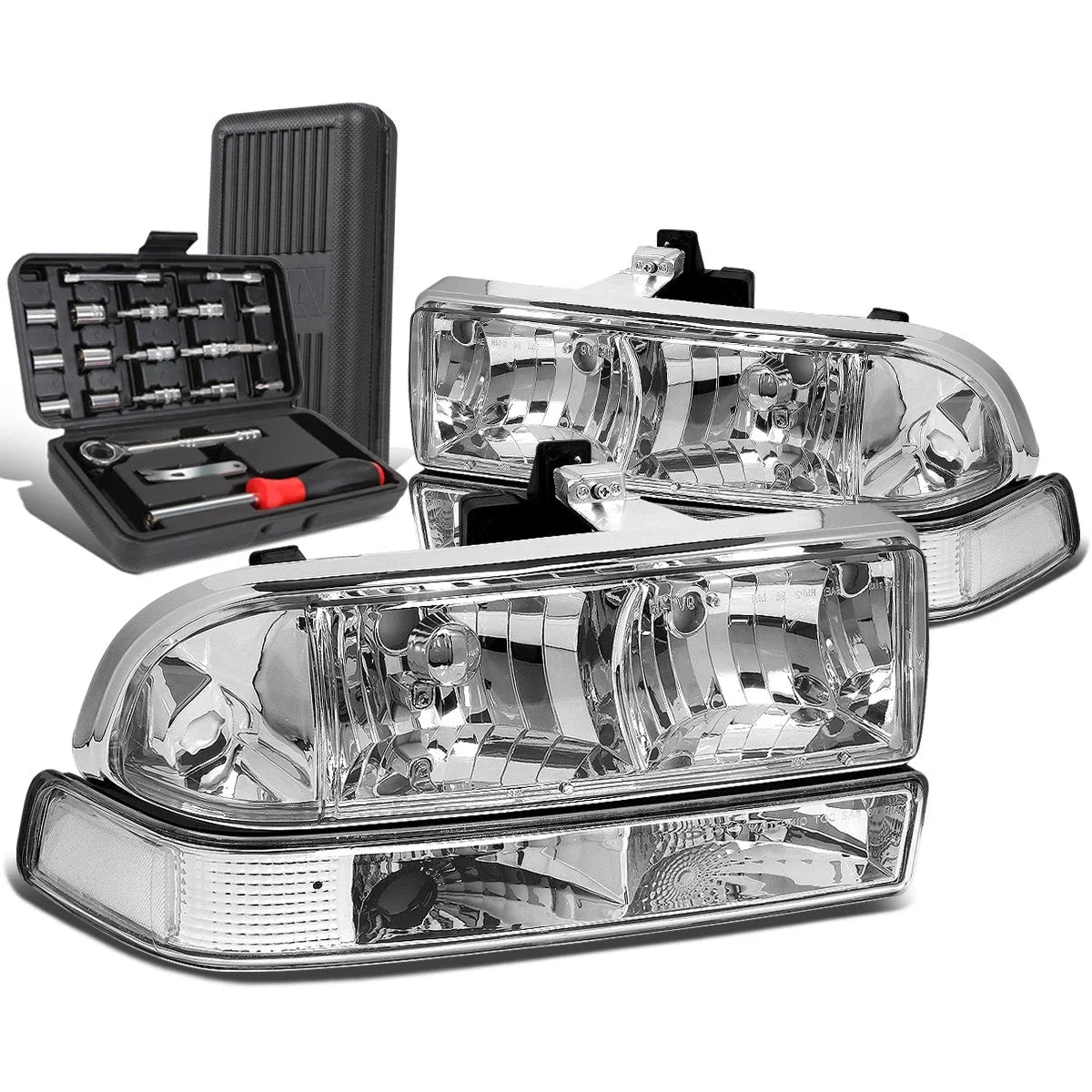 Chrome Clear Headlight Bumper Lamps for C10 Pickup Blazer (1998–2004)