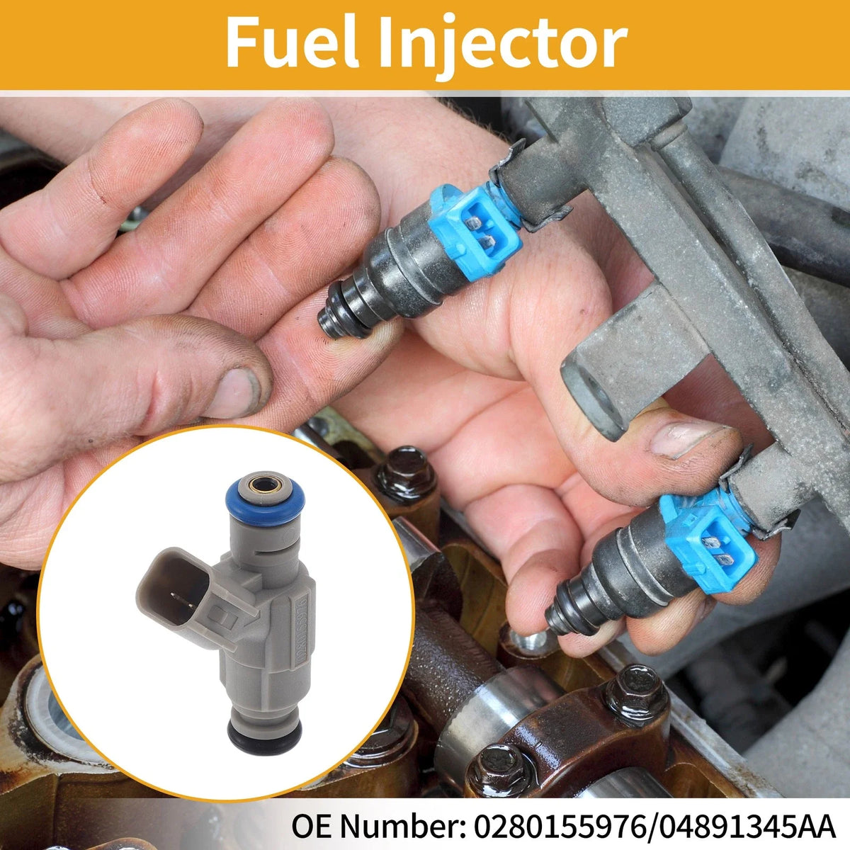 1 Pcs Fuel Injector No. 0280155976/04891345AA for Dodge Caravan (2001–2003)