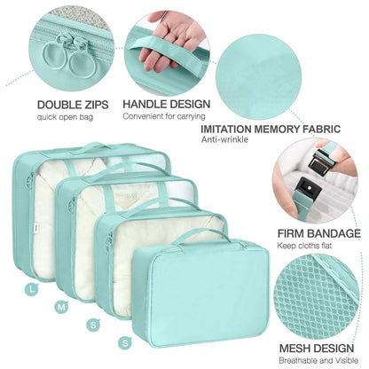 7PCS Travel Storage Bag Set for Clothes, Shoes, Toiletries