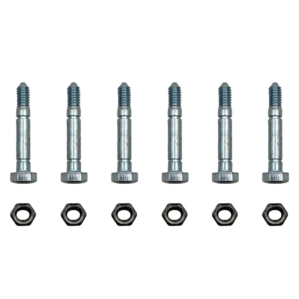 Set of 6 Shear Pins with Nut for John Deere (Fits 2-1/8" x 5/16")