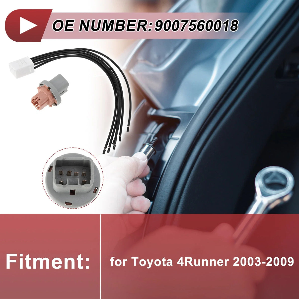 Set of 2 Tail Light Socket Wiring for Toyota 4Runner (2003–2009) No. 9007560018