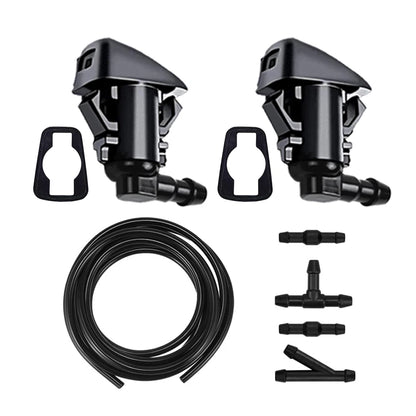 2X Windshield Wiper Washer Nozzle Spray Jet Kit for Car (L-shaped, 2M)