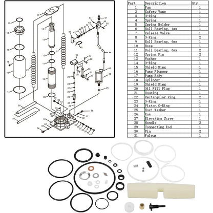 Air Bottle Jack Master Repair Kit for 20-22 Ton (5302)