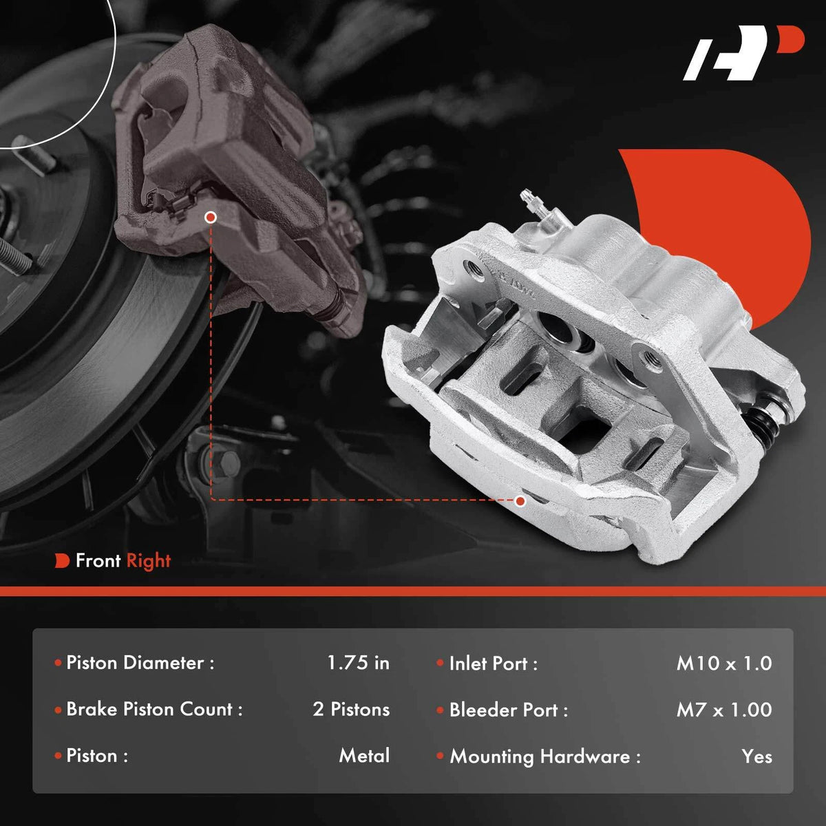 Front Right Disc Brake Caliper w/ Bracket for Toyota Supra Lexus SC300 (10-9049S, 14144225, 99-01591R, 19-B1608)