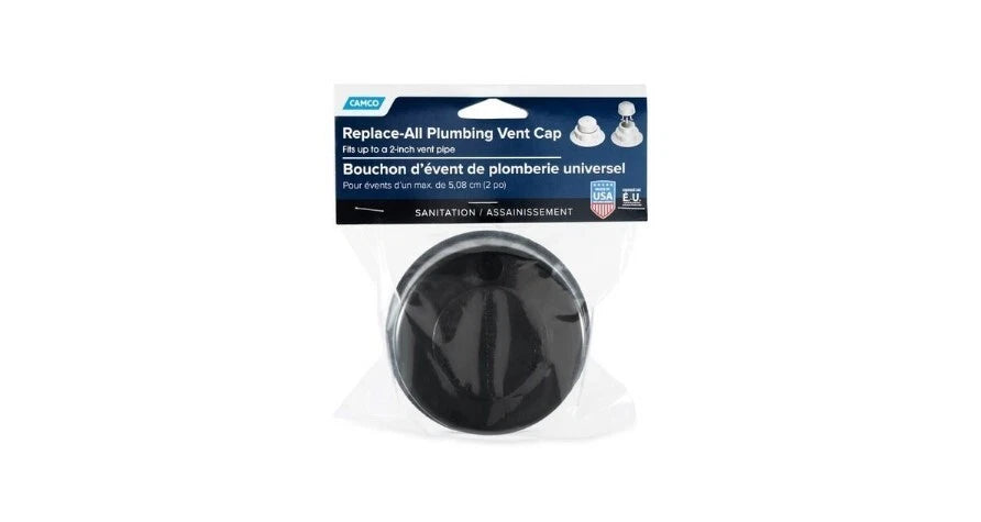 2" Plumbing Attic Vent Cap for RV (40137) - Black with Spring Clips