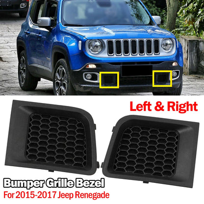 Set of 2 Front Bumper Lower Grille Bezel Covers for Jeep Renegade (2015–2020)