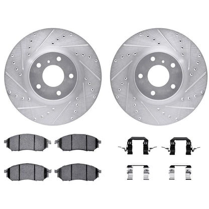 Rotor Set for Nissan 370Z (2009–2020) ALX-PAU-DF-7512-67091-CLA2, Drilled & Slotted