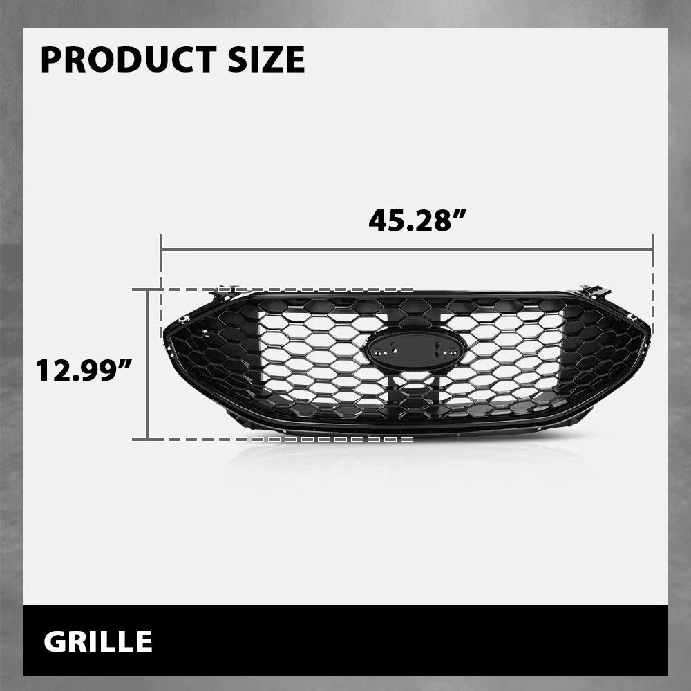 Front Bumper Upper Grille for Ford Edge ST (2019–2022) Black