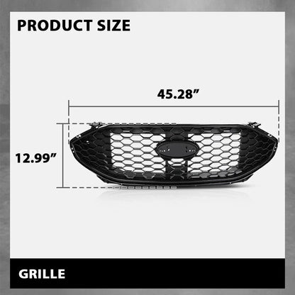 Front Bumper Upper Grille for Ford Edge ST (2019–2022) Black