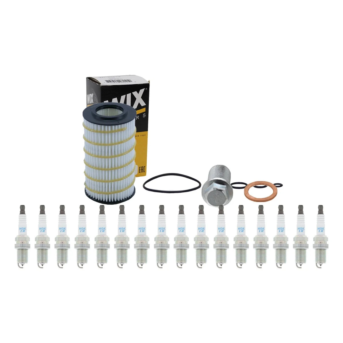 Wix Engine Oil Filter & NGK 16 Laser Iridium Spark Plugs for W164 ML500 (2006–2011)