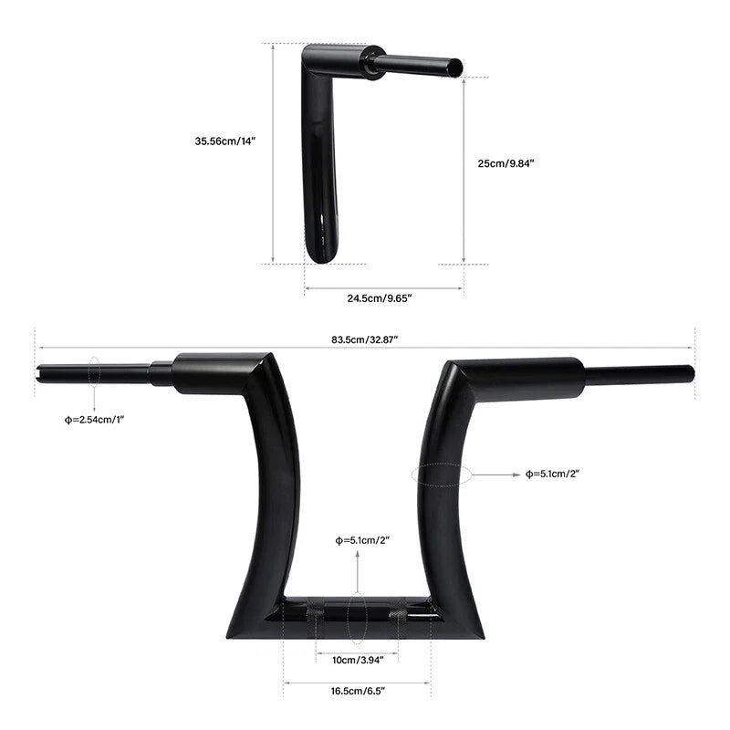 2X 14'' 16'' 18'' 20'' Rise 2'' Ape Hanger Handlebar for Harley Sportster