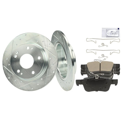 2X Brake Disc and Pad Kits Rear for Honda Civic (2016–2017, 2019–2023) - 18098562, S12140089, BR90146001