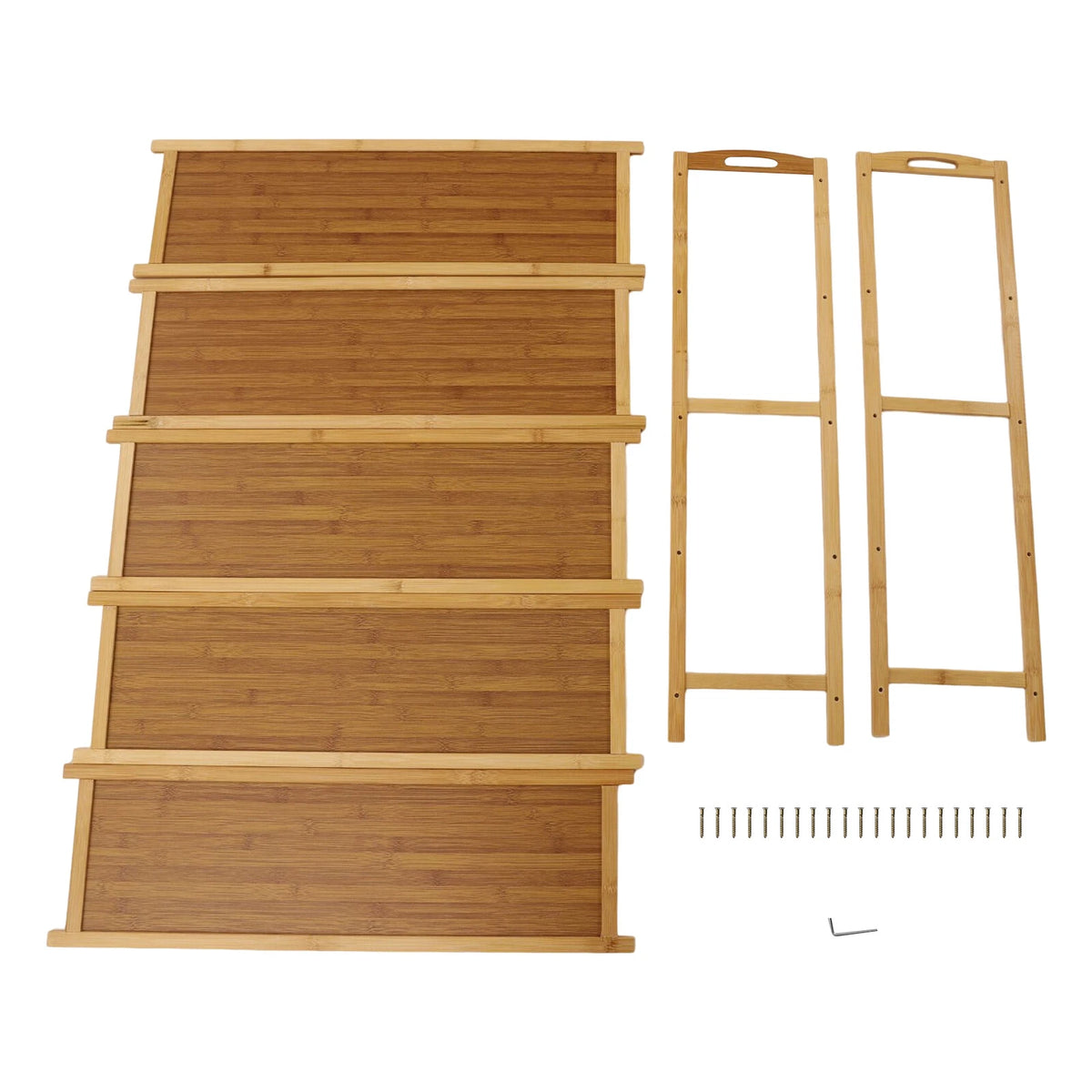 5-Tier Bamboo Shoe Rack Organizer for Storage (No Part Numbers)