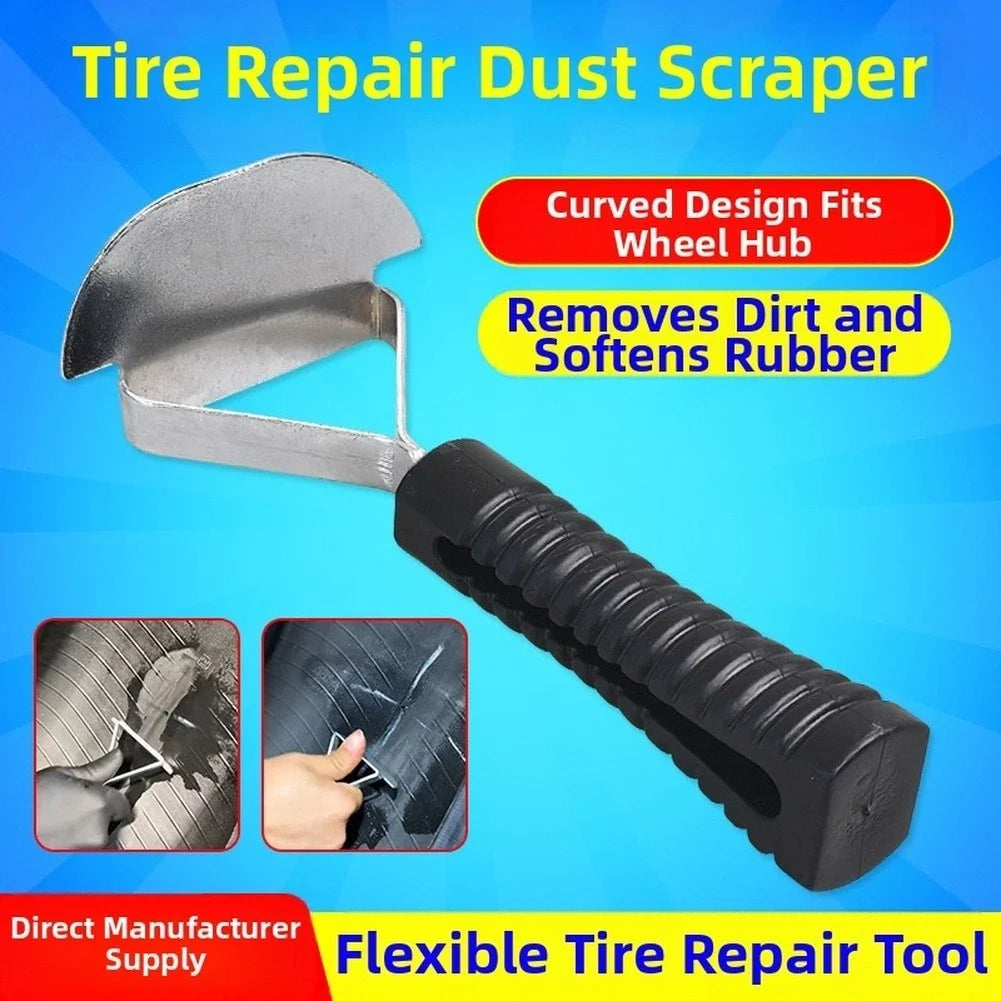 Curved Steel Tire Scraper Tool for Tire Dirt Removal and Grinding