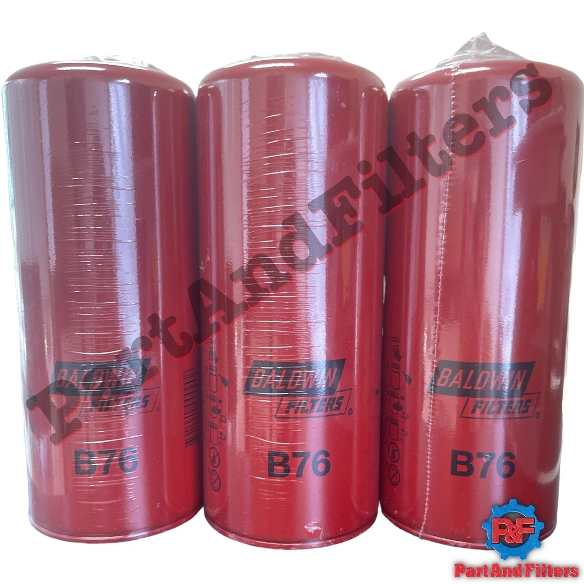 Pack of 3 B76 Baldwin Oil Filter for