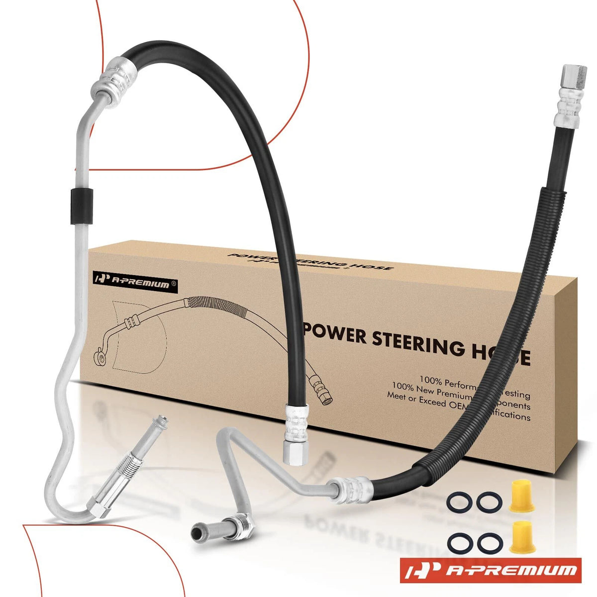 2X Power Steering Pressure Line Hose Assembly for Dodge Ram 4500 5500 (2002–2018) - 52855634AC, 52855634AF, 52855633AD, 68164576AA