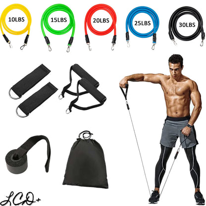 11 PCS Resistance Bands Set for Yoga Abs Exercise Fitness