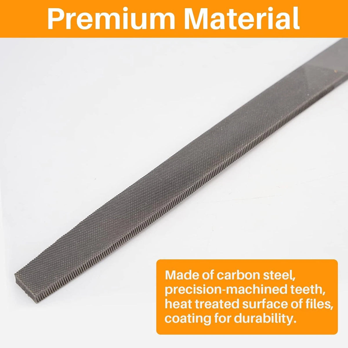 8" Flat Medium Cut File, Double Cut Teeth for Automotive Use