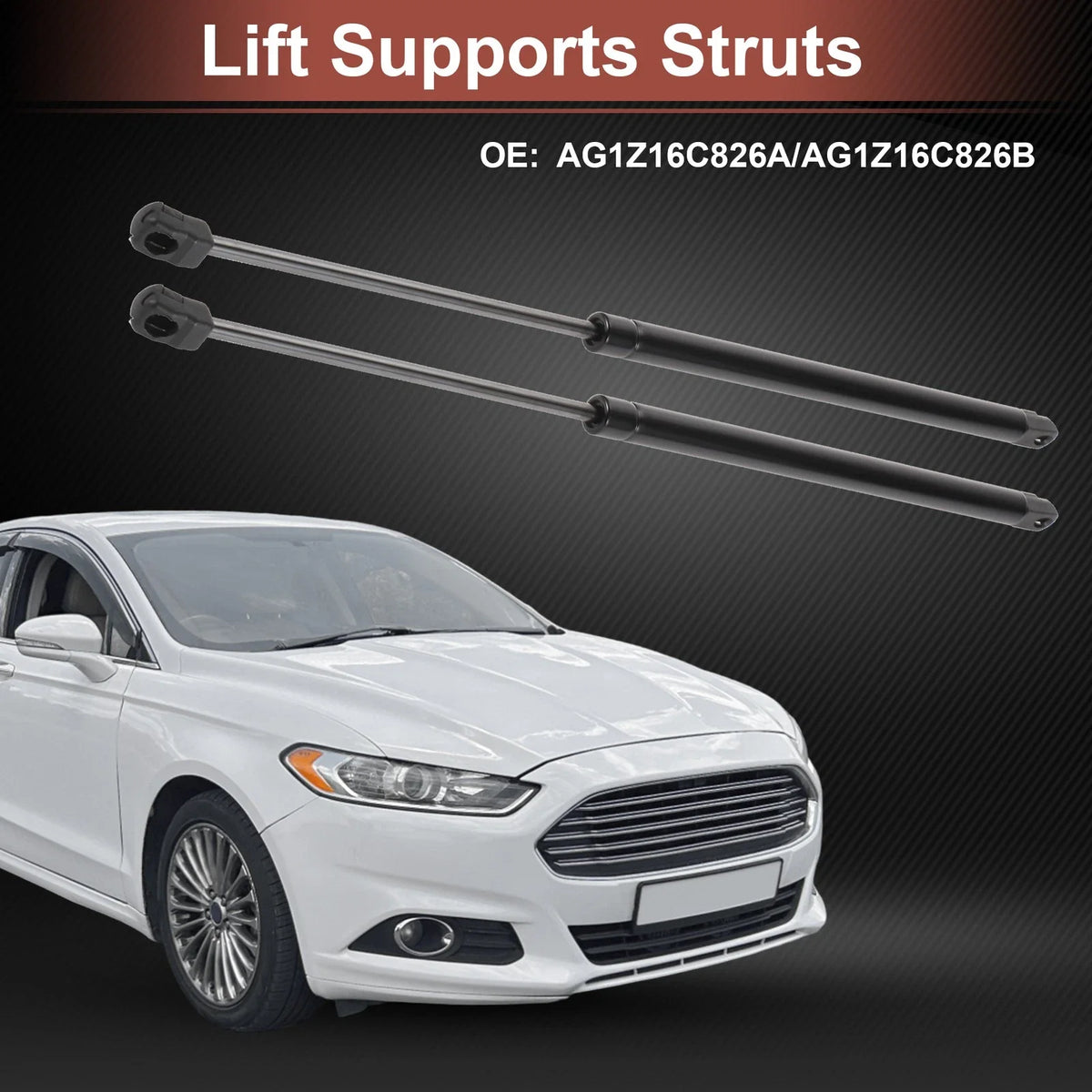 2 Pcs Front Hood Lift Supports Gas Strut for Ford Taurus (2010–2019)