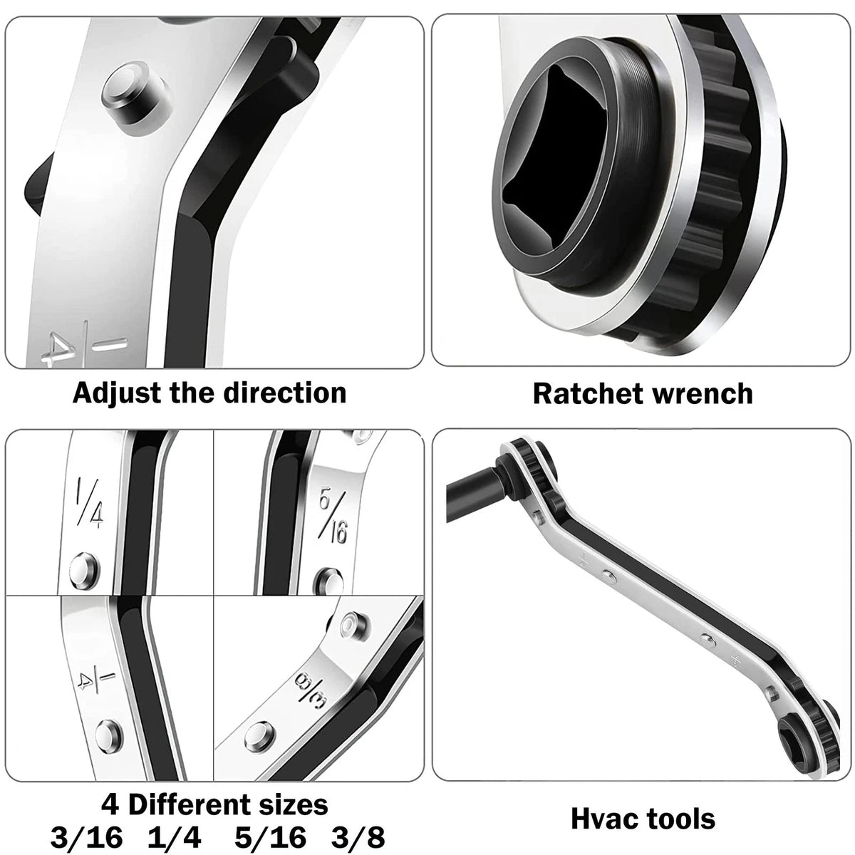 3/16” to 3/8” HVAC Service Wrench Tool for Air Conditioner