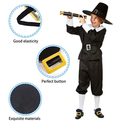 Colonial Shoe Buckles for Historical Costumes - Gold, Black